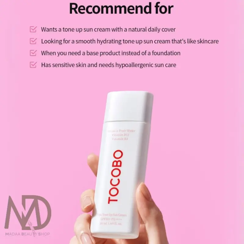 تون آپ ضدآفتاب توکوبو کرمی Tocobo Vita Tone Up Sun Cream SPF50+ PA++++
