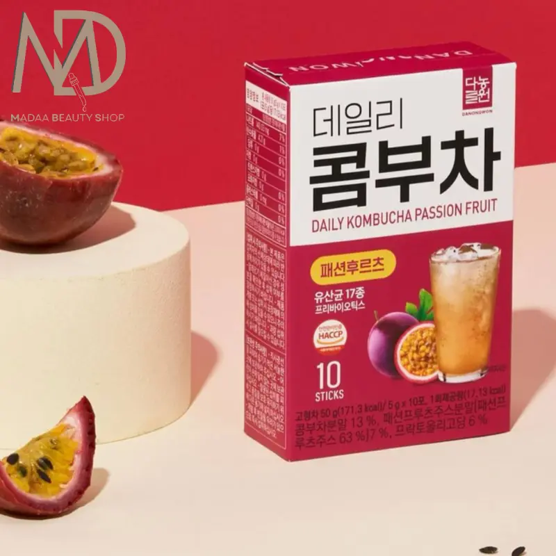 نوشیدنی چای کامبوچا پشن فروت دانونگوون Kombucha Passion Fruit