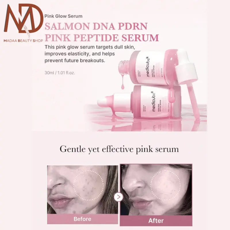 سرم PDRN پپتاید مدیکیوب 30 میل اصل روشن کننده و سفت کننده پوست